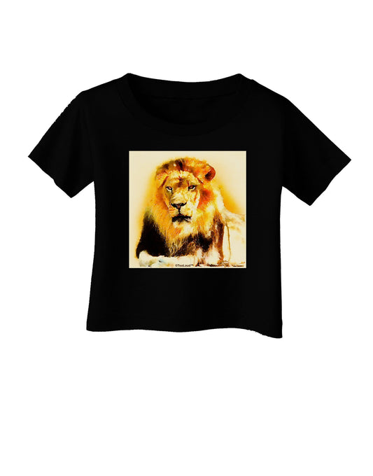 Lion Watercolor 4 Infant T-Shirt Dark-Infant T-Shirt-TooLoud-Black-06-Months-Davson Sales