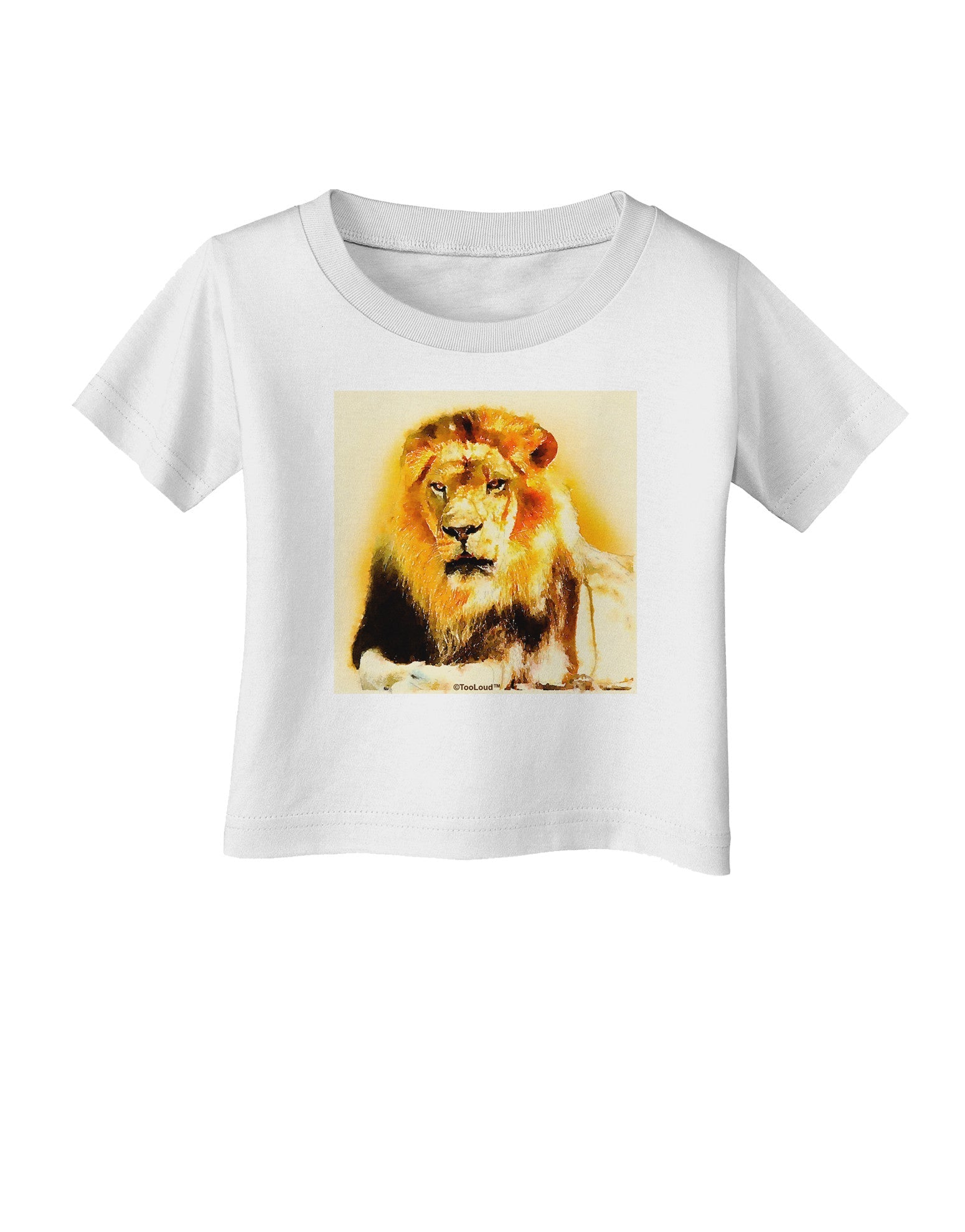 Lion Watercolor 4 Infant T-Shirt-Infant T-Shirt-TooLoud-White-06-Months-Davson Sales