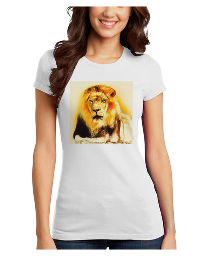 Lion Watercolor 4 Juniors T-Shirt-Womens Juniors T-Shirt-TooLoud-White-Juniors Fitted X-Small-Davson Sales