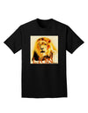 Lion Watercolor 4 Text Adult Dark T-Shirt-Mens T-Shirt-TooLoud-Black-Small-Davson Sales