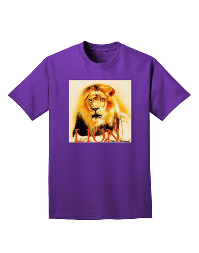 Lion Watercolor 4 Text Adult Dark T-Shirt-Mens T-Shirt-TooLoud-Purple-Small-Davson Sales