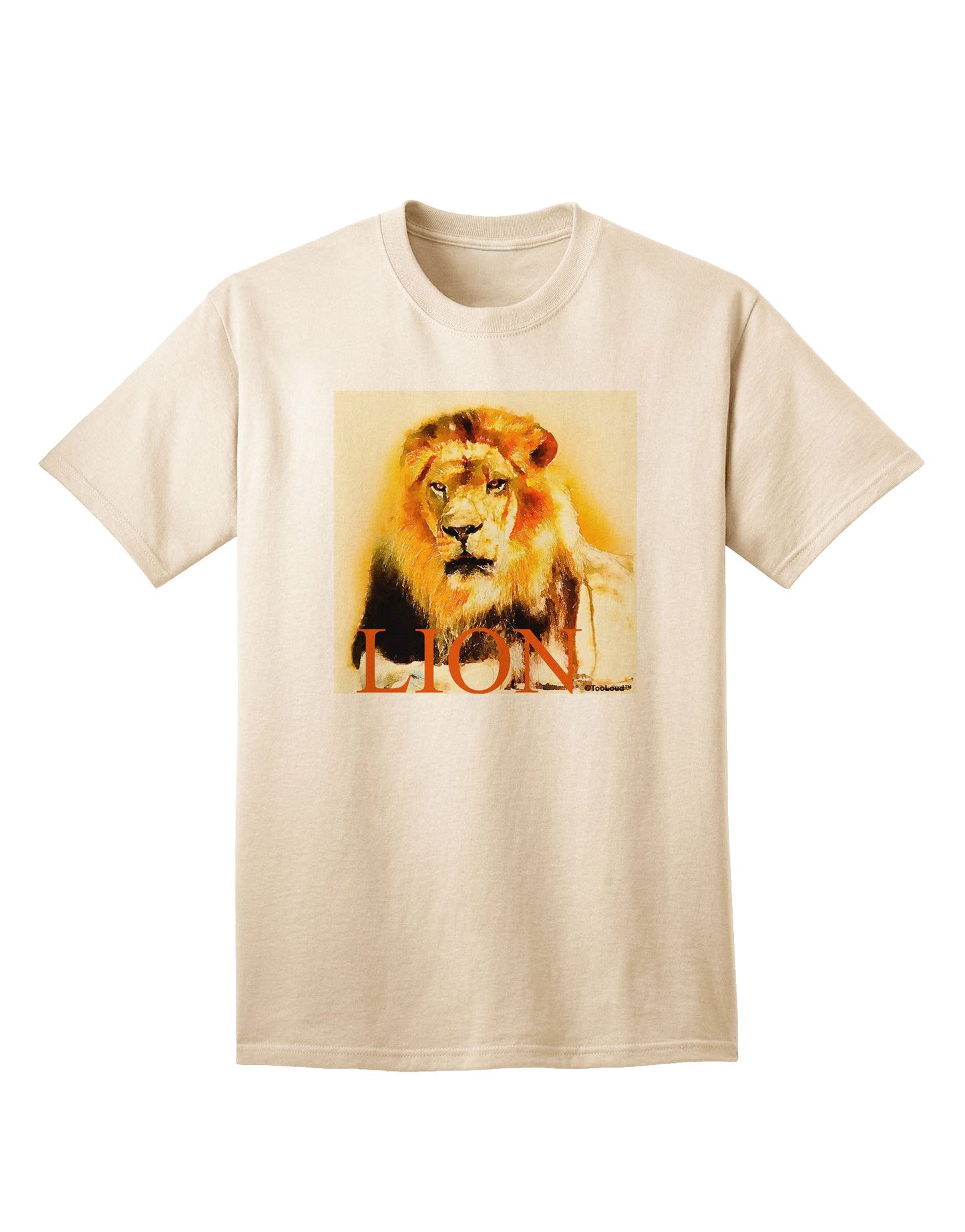 Lion Watercolor 4 Text Adult T-Shirt-Mens T-Shirt-TooLoud-Natural-Small-Davson Sales