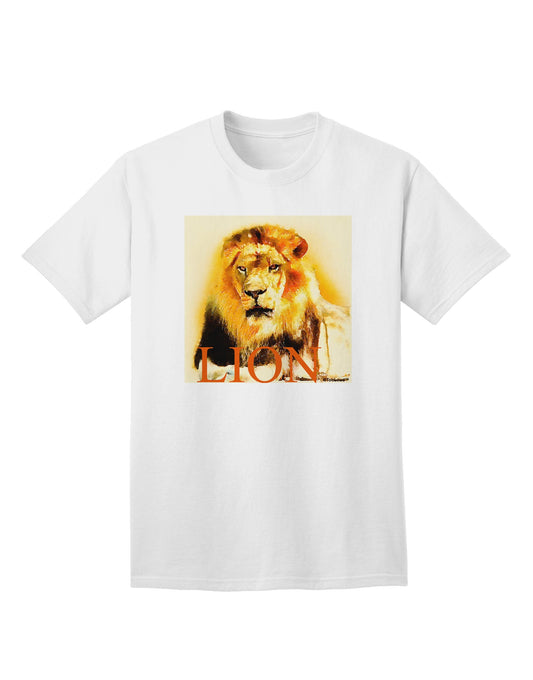Lion Watercolor 4 Text Adult T-Shirt-Mens T-Shirt-TooLoud-White-Small-Davson Sales