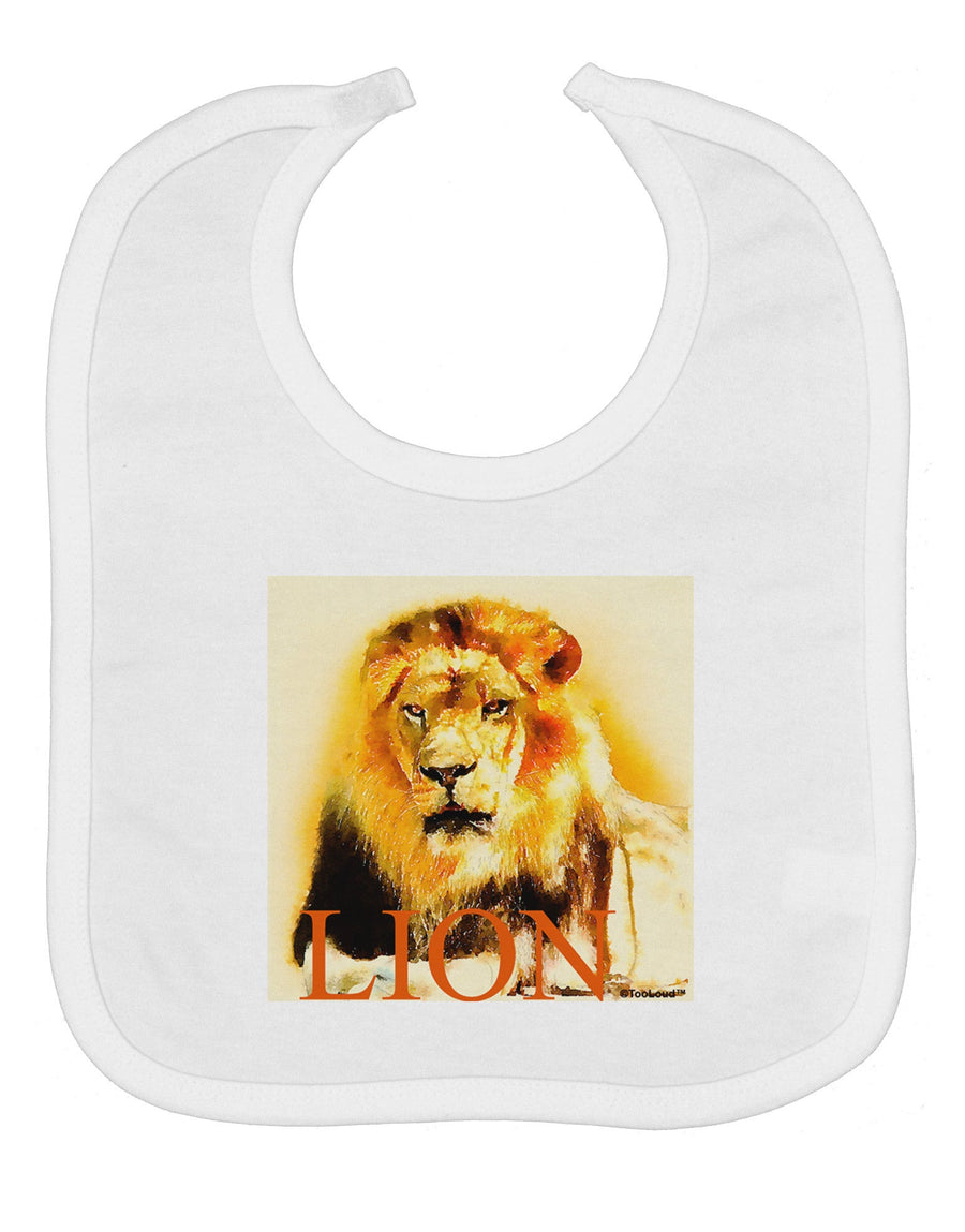 Lion Watercolor 4 Text Baby Bib