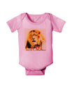 Lion Watercolor 4 Text Baby Romper Bodysuit-Baby Romper-TooLoud-Pink-06-Months-Davson Sales