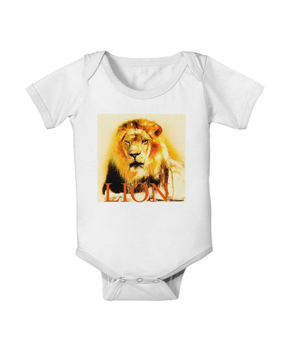 Lion Watercolor 4 Text Baby Romper Bodysuit-Baby Romper-TooLoud-White-06-Months-Davson Sales