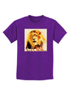 Lion Watercolor 4 Text Childrens Dark T-Shirt-Childrens T-Shirt-TooLoud-Purple-X-Small-Davson Sales