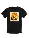 Lion Watercolor 4 Text Childrens Dark T-Shirt-Childrens T-Shirt-TooLoud-Black-X-Small-Davson Sales