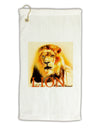 Lion Watercolor 4 Text Micro Terry Gromet Golf Towel 11&#x22;x19-Golf Towel-TooLoud-White-Davson Sales