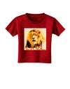 Lion Watercolor 4 Text Toddler T-Shirt Dark-Toddler T-Shirt-TooLoud-Red-2T-Davson Sales