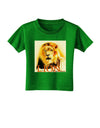 Lion Watercolor 4 Text Toddler T-Shirt Dark-Toddler T-Shirt-TooLoud-Clover-Green-2T-Davson Sales