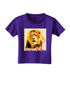 Lion Watercolor 4 Text Toddler T-Shirt Dark-Toddler T-Shirt-TooLoud-Purple-2T-Davson Sales