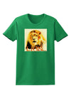 Lion Watercolor 4 Text Womens Dark T-Shirt-TooLoud-Kelly-Green-X-Small-Davson Sales