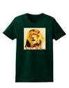 Lion Watercolor 4 Text Womens Dark T-Shirt-TooLoud-Forest-Green-Small-Davson Sales