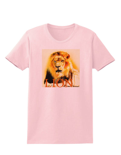 Lion Watercolor 4 Text Womens T-Shirt-Womens T-Shirt-TooLoud-PalePink-X-Small-Davson Sales