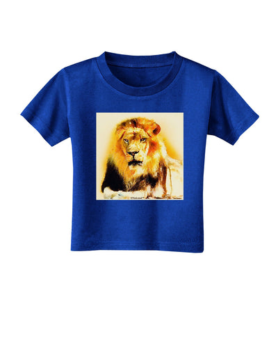 Lion Watercolor 4 Toddler T-Shirt Dark-Toddler T-Shirt-TooLoud-Royal-Blue-2T-Davson Sales