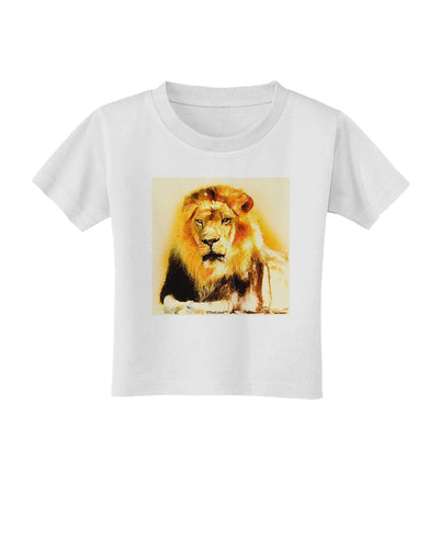 Lion Watercolor 4 Toddler T-Shirt-Toddler T-Shirt-TooLoud-White-2T-Davson Sales