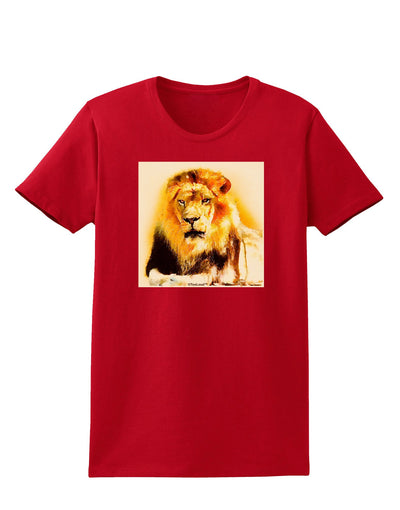 Lion Watercolor 4 Womens Dark T-Shirt-TooLoud-Red-X-Small-Davson Sales