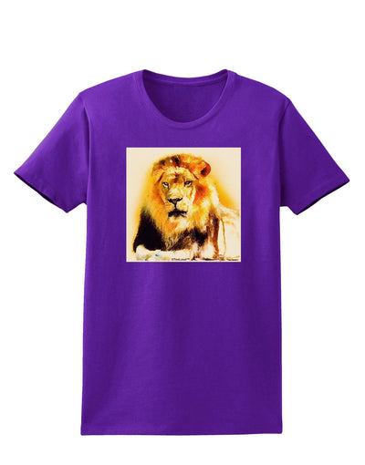 Lion Watercolor 4 Womens Dark T-Shirt-TooLoud-Purple-X-Small-Davson Sales