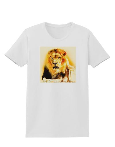 Lion Watercolor 4 Womens T-Shirt-Womens T-Shirt-TooLoud-White-X-Small-Davson Sales