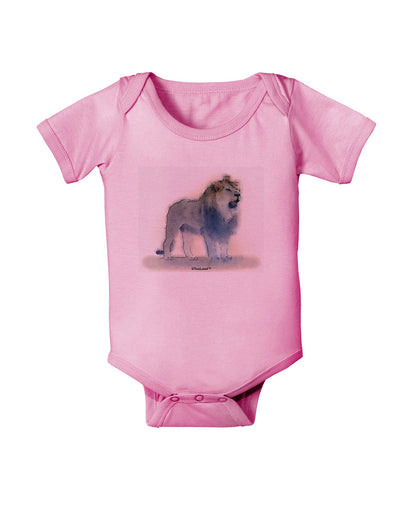 Lion Watercolor B Baby Romper Bodysuit-Baby Romper-TooLoud-Pink-06-Months-Davson Sales