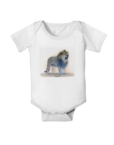 Lion Watercolor B Baby Romper Bodysuit-Baby Romper-TooLoud-White-06-Months-Davson Sales