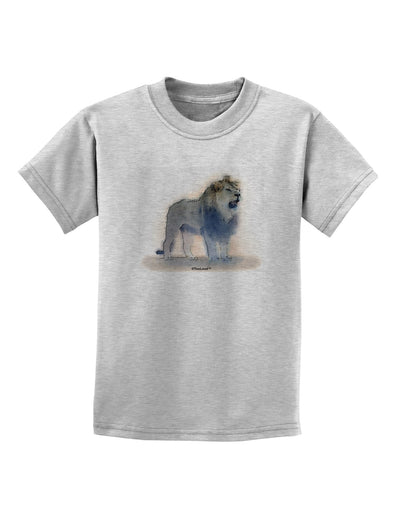 Lion Watercolor B Childrens T-Shirt-Childrens T-Shirt-TooLoud-AshGray-X-Small-Davson Sales