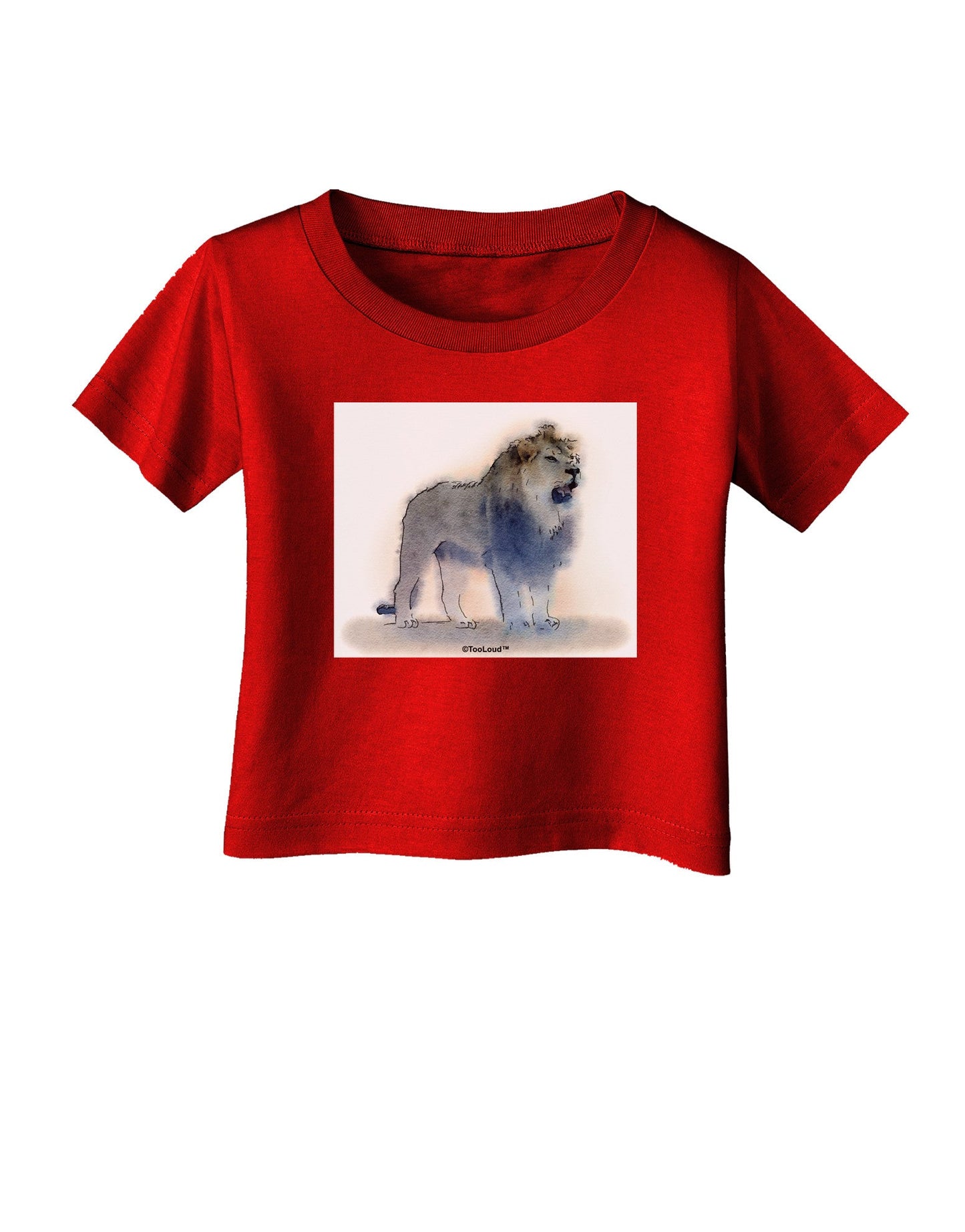 Lion Watercolor B Infant T-Shirt Dark-Infant T-Shirt-TooLoud-Red-06-Months-Davson Sales