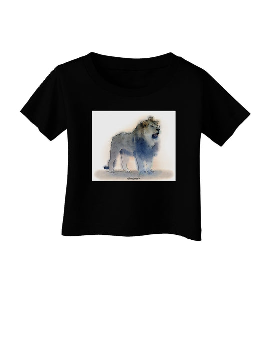 Lion Watercolor B Infant T-Shirt Dark-Infant T-Shirt-TooLoud-Black-06-Months-Davson Sales
