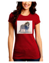 Lion Watercolor B Juniors Crew Dark T-Shirt-T-Shirts Juniors Tops-TooLoud-Red-Juniors Fitted Small-Davson Sales