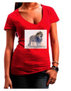 Lion Watercolor B Juniors V-Neck Dark T-Shirt-Womens V-Neck T-Shirts-TooLoud-Red-Juniors Fitted Small-Davson Sales