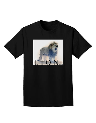 Lion Watercolor B Text Adult Dark T-Shirt-Mens T-Shirt-TooLoud-Black-Small-Davson Sales