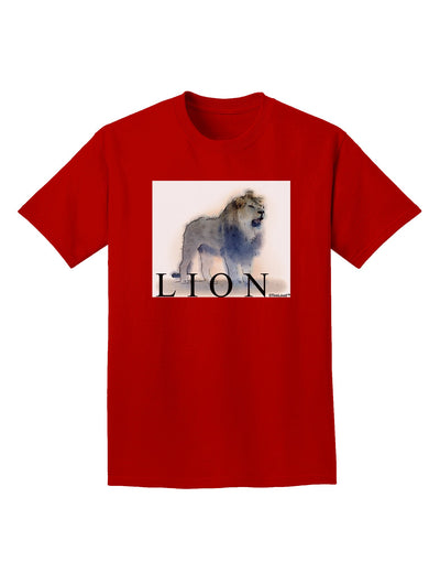 Lion Watercolor B Text Adult Dark T-Shirt-Mens T-Shirt-TooLoud-Red-Small-Davson Sales