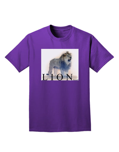 Lion Watercolor B Text Adult Dark T-Shirt-Mens T-Shirt-TooLoud-Purple-Small-Davson Sales