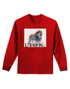 Lion Watercolor B Text Adult Long Sleeve Dark T-Shirt-TooLoud-Red-Small-Davson Sales