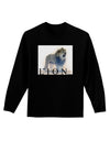 Lion Watercolor B Text Adult Long Sleeve Dark T-Shirt-TooLoud-Black-Small-Davson Sales