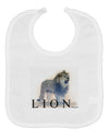 Lion Watercolor B Text Baby Bib