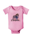 Lion Watercolor B Text Baby Romper Bodysuit-Baby Romper-TooLoud-Pink-06-Months-Davson Sales