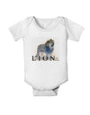 Lion Watercolor B Text Baby Romper Bodysuit-Baby Romper-TooLoud-White-06-Months-Davson Sales