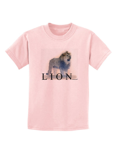 Lion Watercolor B Text Childrens T-Shirt-Childrens T-Shirt-TooLoud-PalePink-X-Small-Davson Sales