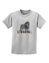 Lion Watercolor B Text Childrens T-Shirt-Childrens T-Shirt-TooLoud-AshGray-X-Small-Davson Sales