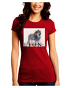 Lion Watercolor B Text Juniors Crew Dark T-Shirt-T-Shirts Juniors Tops-TooLoud-Red-Juniors Fitted Small-Davson Sales