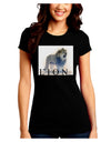 Lion Watercolor B Text Juniors Crew Dark T-Shirt-T-Shirts Juniors Tops-TooLoud-Black-Juniors Fitted Small-Davson Sales