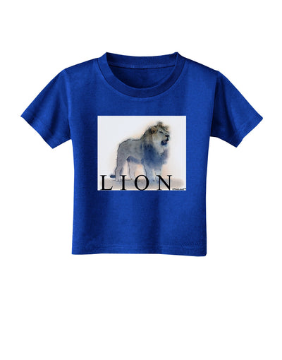 Lion Watercolor B Text Toddler T-Shirt Dark-Toddler T-Shirt-TooLoud-Royal-Blue-2T-Davson Sales