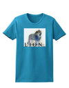 Lion Watercolor B Text Womens Dark T-Shirt-TooLoud-Turquoise-X-Small-Davson Sales