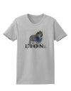 Lion Watercolor B Text Womens T-Shirt-Womens T-Shirt-TooLoud-AshGray-X-Small-Davson Sales