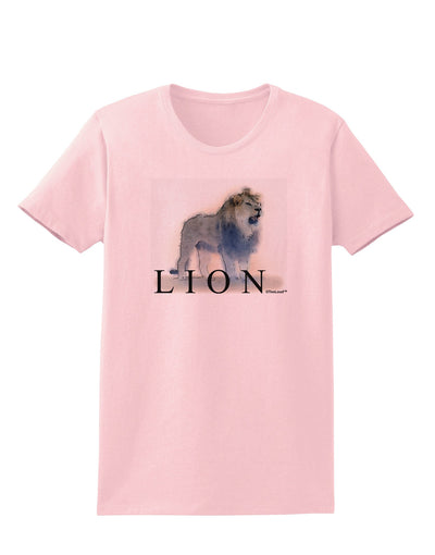 Lion Watercolor B Text Womens T-Shirt-Womens T-Shirt-TooLoud-PalePink-X-Small-Davson Sales