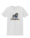 Lion Watercolor B Text Womens T-Shirt-Womens T-Shirt-TooLoud-White-X-Small-Davson Sales