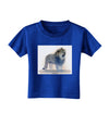 Lion Watercolor B Toddler T-Shirt Dark-Toddler T-Shirt-TooLoud-Royal-Blue-2T-Davson Sales