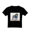 Lion Watercolor B Toddler T-Shirt Dark-Toddler T-Shirt-TooLoud-Black-2T-Davson Sales